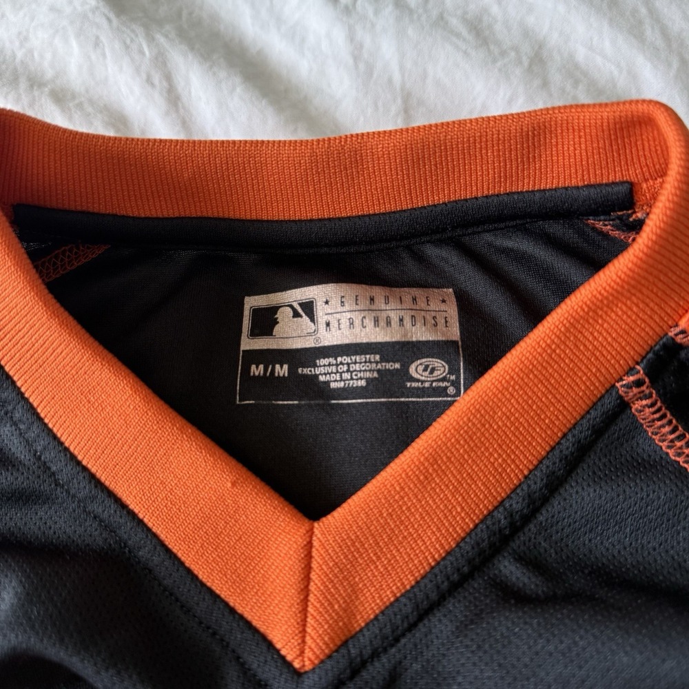 Genuine Merchandise Baltimore Orioles MLB Jersey Black/Orange V-Neck Size M/M - Picture 6 of 7